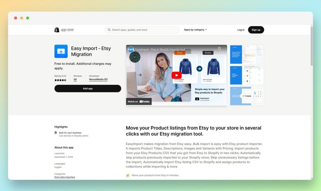 Easy Import - Best Etsy Apps for Shopify